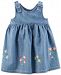 Carter's Embroidered Cotton Chambray Dress, Baby Girls