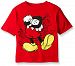 Disney Toddler Boys Headless Mickey Mouse Short Sleeve Tee, Red, 2T