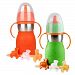 The Safe Sippy 2 2-in-1 Sippy to Straw Bottle, 2 Pack, Orange/Green