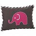 Bacati Elephants Pink/Grey Decorative Pillow
