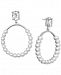 Jewel Badgley Mischka Silver-Tone Imitation Pearl & Crystal Drop Earrings