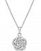 Giani Bernini Cubic Zirconia Love Knot Pendant Necklace in Sterling Silver and 18k Gold-Plated Sterling Silver, Created for Macy's