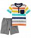 Carter's 2-Pc. Cotton Striped Henley T-Shirt & Shorts Set, Baby Boys