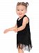 Kavio! Infants Sheer Jersey Raw Edge Fringe Asymmetrical Tank Dress Black 24M