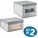 mDesign Baby Nursery Storage Organizer Boxes for Blankets, Clothing, Toys - Set of 2, Gray
