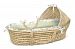 Natural Hooded Moses Basket with Sage Gingham Bedding by Badger Basket by Educational &Fun By Badger