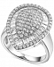 Cubic Zirconia Teardrop Cluster Ring in Sterling Silver