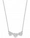 Effy Diamond Heart Trio 18" Pendant Necklace (1 ct. t. w. ) in 14k White Gold