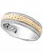 Men's Diamond Two-Tone Band (1/4 ct. t. w. ) in Sterling Silver & 10k Gold