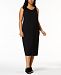 Eileen Fisher Plus Size System Sleeveless Stretch Jersey Midi Dress