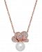 Danori Imitation Pearl & Crystal Pave Pendant Necklace 16" + 2" extender, Created for Macy's