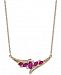 Ruby (1 ct. t. w. ) & Diamond (1/6 ct. t. w. ) 17" Statement Necklace in 14k Gold