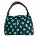 ZXKE Dots Print Style Women Handbags Lunch Bag Tote (Green dots blue)