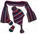 N'Ice Caps Little And Baby Girls Multi Striped Knitted Hat/Scarf/Mitt Set (18-36 months, purple/fuchsia/yellow/turq/blue teal/red)