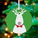 Oopsy Daisy Keepsake Ornament, Bow Tie Reindeer/Green, 3"x 3"