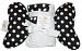 Baby Elephant Ears Head Support Pillow & Matching Blanket Gift Set (Black Dot)