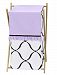 Sweet Jojo Designs Baby/Kids Clothes Laundry Hamper for for Purple, Black and White Princess Bedding