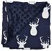 Unique Baby Trendy Blanket with Straight Edges Moose Print Blue