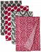 Bacati Ikat Pink/Grey Swaddling Muslin Blankets Set of 4
