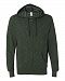 Independent Trading Co-Mens Baja Stripe French Terry Full-Zip Hood- PRM22BZ, Verde Bosque, X-Small
