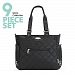 SoHo Collection, Tribeca 9 pieces Diaper Tote Bag set *Limited time offer * (Black)