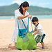 LOVEHOS Large Sand & Water Away Toys Beach Mesh Bag Tote Pouch Handbag Buggy Storage Bag (green)