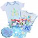 Little Wishes "Happy 1st Birthday" Deluxe Baby Boy Gift Basket Featuring Bodysuit, Bibs and Toys (Blue)