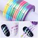 NICOLE DIARY 6 Rolls Mermaid Nail Striping Tape Line Candy Color Adhesive Sticker DIY Nail Art Decorations 6 colors (2mm)