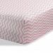 Bassinet Sheet for Baby / Infant Deep Fitted Soft Jersey Knit by Abstract 16" x 32" (Pink Zigzag)