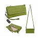 Summer Clearance Sale Day 2016 Women's Large Capacity Leather Wallet Purse Smartphone Wristlet Clutch with Shoulder Strap (Apple Green) by Valentoria