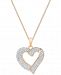 Diamond Heart Pendant Necklace (1/2 ct. t. w. ) in Sterling Silver, 18k Gold-Plated Sterling Silver or 18k Rose Gold-Plated Sterling Silver