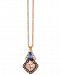 Le Vian Chocolatier Multi-Gemstone (7/8 ct. t. w. ) & Diamond (1/5 ct. t. w. ) 18" Pendant Necklace in 14k Rose Gold