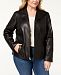 Cole Haan Plus Size Leather Jacket