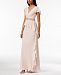 Adrianna Papell Embellished Draped Ruffle Gown