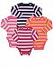 Leveret Long Sleeve 4-pack Striped Girls Bodysuit 100% Cotton (12-18 Months, Multi)