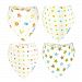 Baby Bandana Bibs By Little Cheeky (set of 4) Pure Cotton-Absorbent-Unisex-Adjustable-with non-metal Snaps