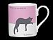 Silhouette Sleepy Cat Funny Bone China Mug Stoke On Trent England Pink