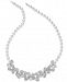 Danori Silver-Tone Imitation Pearl & Crystal Pave Petal 16-1/2" Collar Necklace