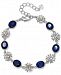 Jewel Badgley Mischka Silver-Tone Crystal & Colored Stone Link Bracelet