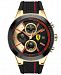 Ferrari Men's Red Rev Evo Chronograph Black Silicone Strap Watch 46mm