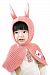 Lovful Baby's Winter Warm Hood Scarf Hats with Rabbit Ear, Pink