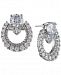 Marchesa Silver-Tone Cubic Zirconia Link Button Earrings, Created for Macy's
