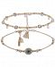 lonna & lilly Gold-Tone 2-Pc. Set Crystal, Bead & Tassel Anklets, Created for Macy's