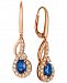 Le Vian Strawberry & Nude Blueberry Sapphire (1-1/10 ct. t. w. ) & Diamond (5/8 ct. t. w. ) Drop Earrings in 14k Rose Gold