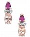 Multi-Gemstone (1-1/3 ct. t. w. ) & Diamond Accent Stud Earrings in 14k Rose Gold