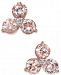 Morganite (1-1/2 ct. t. w. ) & Diamond Accent Tri-Stone Stud Earring in 14k Rose Gold