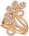 Le Vian Strawberry & Nude Diamond Flower Cluster Statement Ring (1-3/8 ct. t. w. ) in 14k Rose Gold