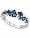 Effy Shades of Bleu Diamond Cluster Band (3/4 ct. t. w. ) in 14k White Gold
