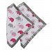 Bacati Elephants Muslin 2 Piece Security Blankets, Pink/Grey
