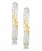 Signature Gold Diamond Accent Patterned Hoop Earrings in 14k Gold & 14k White Gold over Resin